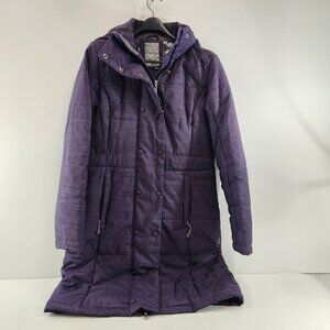 Firefly Womens Puffy Long Jacket Purple Size Large